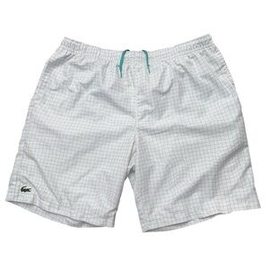 Lacoste Sport Shorts Mens Size 2XL 7 Athletic Tennis Drawstring Net Print White